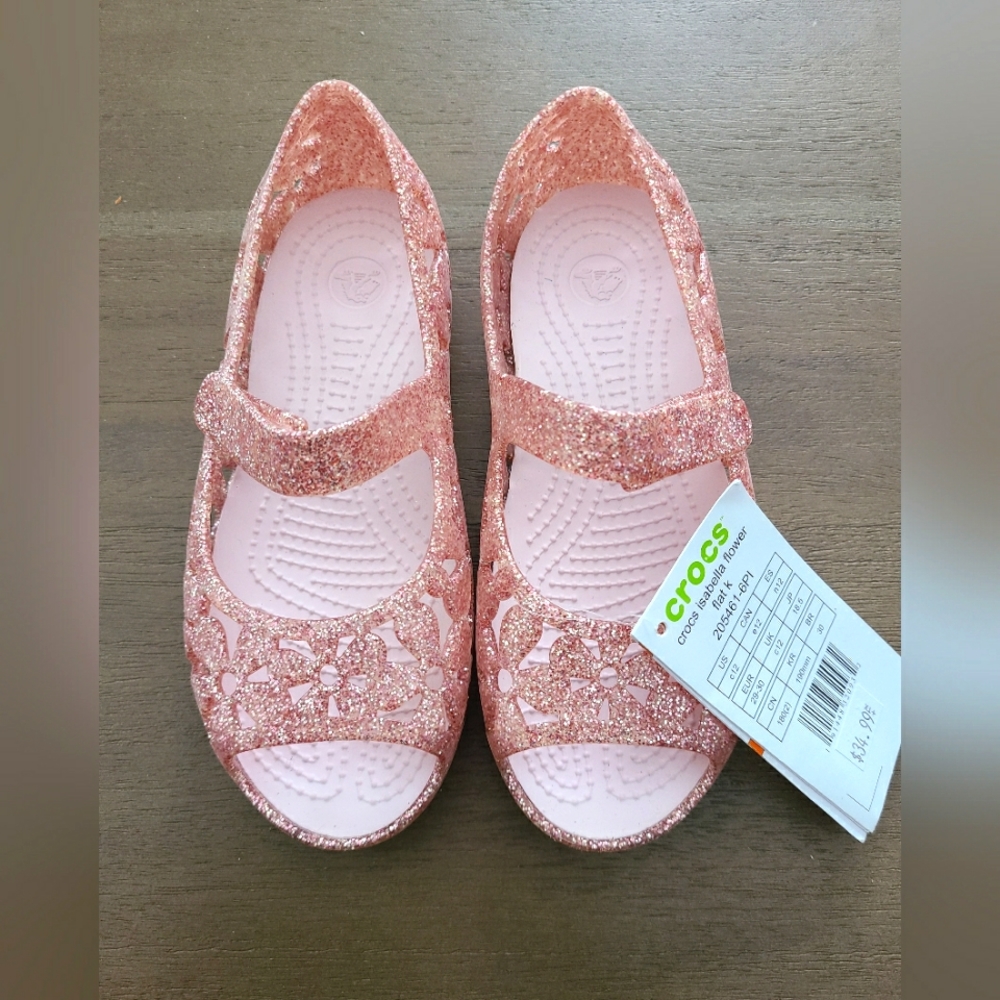 Crocs, Girls' Isabella Flower flat, size 12, new